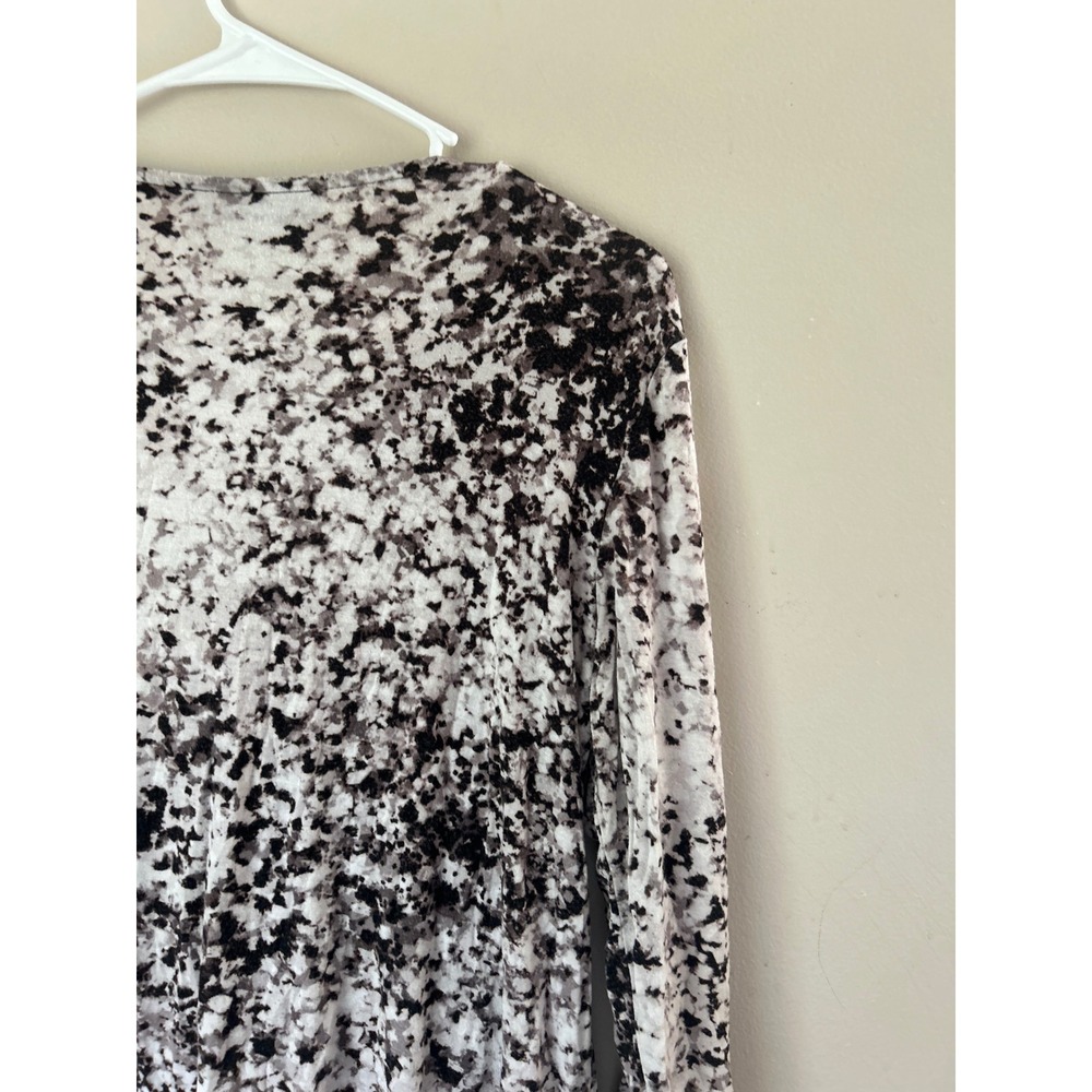 Apt 9 Petite L Abstract Print‎ Twist Front Top Blouse Long Sleeve - Picture 5 of 5